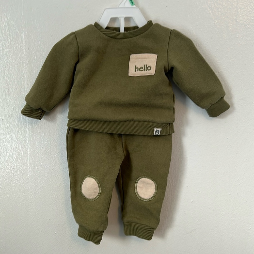 Rabbit and bear organic cotton matching set
